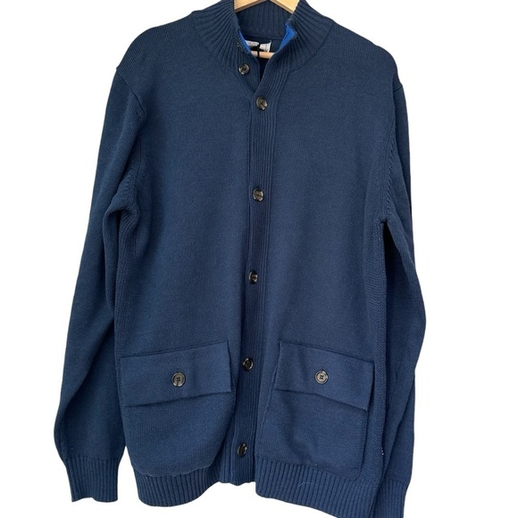 Five Four Men's Wiley Button Front Cardigan Sweater, Navy, XL - Picture 1 of 10